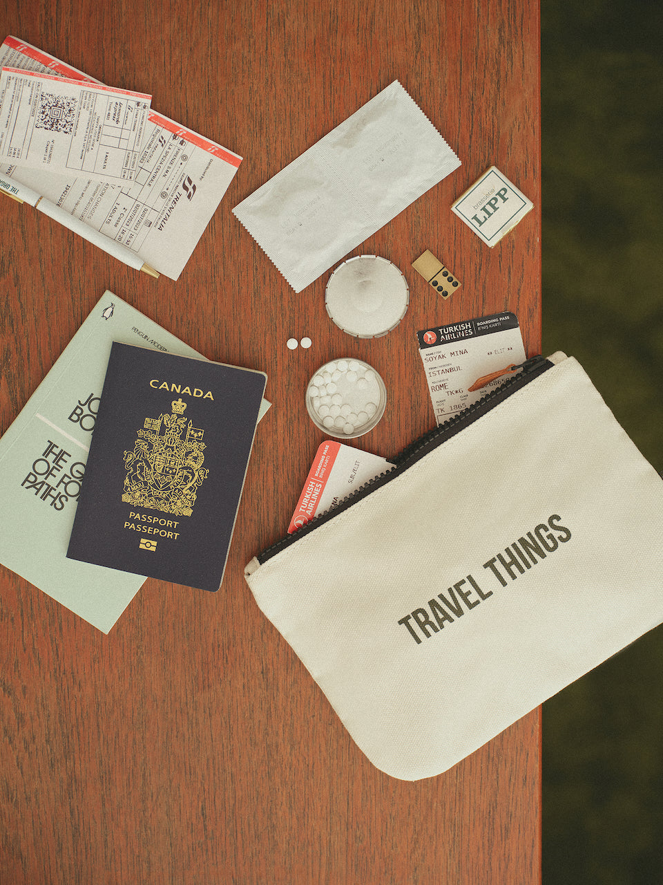 Travel Things Zipped Pouch